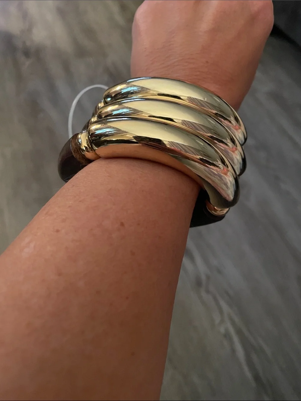 Piper Gold and Dark Brown Mixed Link Stretch Bracelet Set